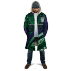 Personalised New Zealand Warriors Cloak Polynesian Tribal Art Style With Fierce Warrior Mascot