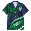 Personalised New Zealand Warriors Family Matching Short Sleeve Bodycon Dress and Hawaiian Shirt Polynesian Tribal Art Style With Fierce Warrior Mascot