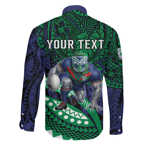 Personalised New Zealand Warriors Family Matching Summer Maxi Dress and Hawaiian Shirt Polynesian Tribal Art Style With Fierce Warrior Mascot