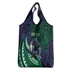 Personalised New Zealand Warriors Grocery Bag Polynesian Tribal Art Style With Fierce Warrior Mascot