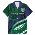 Personalised New Zealand Warriors Hawaiian Shirt Polynesian Tribal Art Style With Fierce Warrior Mascot
