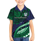 Personalised New Zealand Warriors Hawaiian Shirt Polynesian Tribal Art Style With Fierce Warrior Mascot