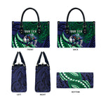 Personalised New Zealand Warriors Leather Bag Polynesian Tribal Art Style With Fierce Warrior Mascot