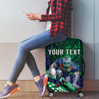 Personalised New Zealand Warriors Luggage Cover Polynesian Tribal Art Style With Fierce Warrior Mascot