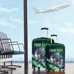 Personalised New Zealand Warriors Luggage Cover Polynesian Tribal Art Style With Fierce Warrior Mascot