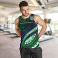 Personalised New Zealand Warriors Men Tank Top Polynesian Tribal Art Style With Fierce Warrior Mascot