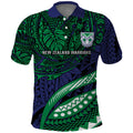 Personalised New Zealand Warriors Polo Shirt Polynesian Tribal Art Style With Fierce Warrior Mascot