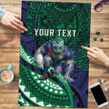 Personalised New Zealand Warriors Puzzle Polynesian Tribal Art Style With Fierce Warrior Mascot