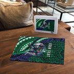 Personalised New Zealand Warriors Puzzle Polynesian Tribal Art Style With Fierce Warrior Mascot