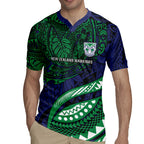 Personalised New Zealand Warriors Rugby Jersey Polynesian Tribal Art Style With Fierce Warrior Mascot