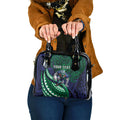 Personalised New Zealand Warriors Shoulder Handbag Polynesian Tribal Art Style With Fierce Warrior Mascot