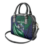 Personalised New Zealand Warriors Shoulder Handbag Polynesian Tribal Art Style With Fierce Warrior Mascot