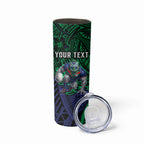 Personalised New Zealand Warriors Skinny Tumbler Polynesian Tribal Art Style With Fierce Warrior Mascot