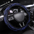 New Zealand Warriors Steering Wheel Cover Polynesian Tribal Art Style With Fierce Warrior Mascot