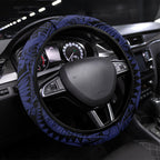 New Zealand Warriors Steering Wheel Cover Polynesian Tribal Art Style With Fierce Warrior Mascot