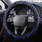 New Zealand Warriors Steering Wheel Cover Polynesian Tribal Art Style With Fierce Warrior Mascot