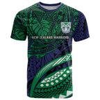 Personalised New Zealand Warriors T Shirt Polynesian Tribal Art Style With Fierce Warrior Mascot