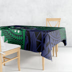 Personalised New Zealand Warriors Tablecloth Polynesian Tribal Art Style With Fierce Warrior Mascot