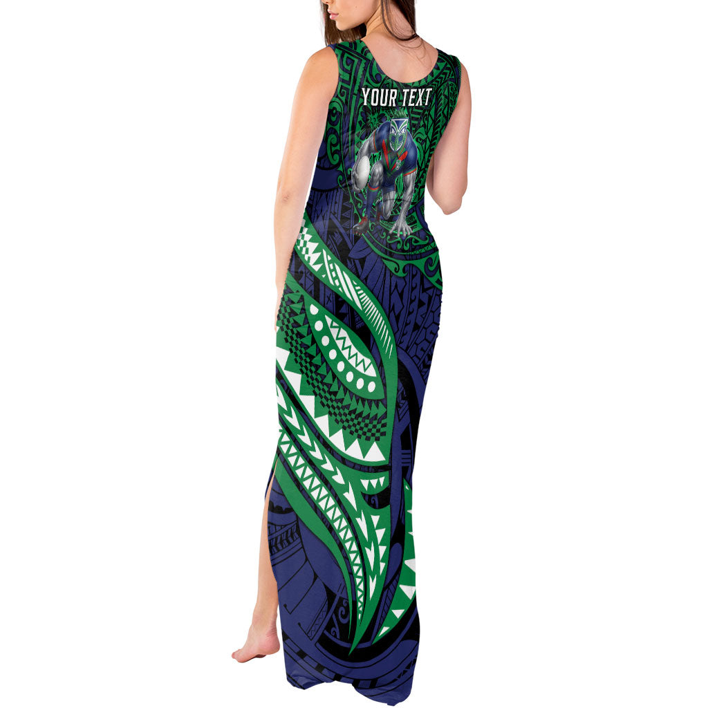 Personalised New Zealand Warriors Tank Maxi Dress Polynesian Tribal Art Style With Fierce Warrior Mascot