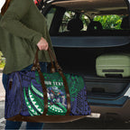 Personalised New Zealand Warriors Travel Bag Polynesian Tribal Art Style With Fierce Warrior Mascot