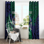Personalised New Zealand Warriors Window Curtain Polynesian Tribal Art Style With Fierce Warrior Mascot