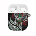 Personalised South Sydney Rabbitohs AirPods Case Polynesian Tribal Art Style With Powerful Rabbit Mascot