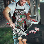 Personalised South Sydney Rabbitohs Apron Polynesian Tribal Art Style With Powerful Rabbit Mascot