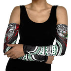 Personalised South Sydney Rabbitohs Arm Sleeves Polynesian Tribal Art Style With Powerful Rabbit Mascot