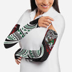 Personalised South Sydney Rabbitohs Arm Sleeves Polynesian Tribal Art Style With Powerful Rabbit Mascot