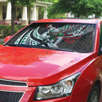 Personalised South Sydney Rabbitohs Auto Sun Shade Polynesian Tribal Art Style With Powerful Rabbit Mascot
