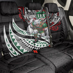 Personalised South Sydney Rabbitohs Back Car Seat Cover Polynesian Tribal Art Style With Powerful Rabbit Mascot