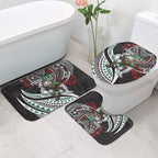 Personalised South Sydney Rabbitohs Bathroom Set Polynesian Tribal Art Style With Powerful Rabbit Mascot