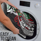 Personalised South Sydney Rabbitohs Bathroom Set Polynesian Tribal Art Style With Powerful Rabbit Mascot