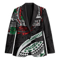 Personalised South Sydney Rabbitohs Blazer Polynesian Tribal Art Style With Powerful Rabbit Mascot