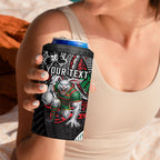 Personalised South Sydney Rabbitohs 4 in 1 Can Cooler Tumbler Polynesian Tribal Art Style With Powerful Rabbit Mascot