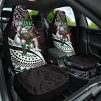 Personalised South Sydney Rabbitohs Car Seat Cover Polynesian Tribal Art Style With Powerful Rabbit Mascot