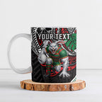 Personalised South Sydney Rabbitohs Ceramic Mug Polynesian Tribal Art Style With Powerful Rabbit Mascot