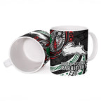 Personalised South Sydney Rabbitohs Ceramic Mug Polynesian Tribal Art Style With Powerful Rabbit Mascot