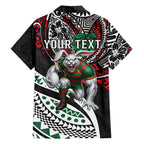 Personalised South Sydney Rabbitohs Family Matching Mermaid Dress and Hawaiian Shirt Polynesian Tribal Art Style With Powerful Rabbit Mascot