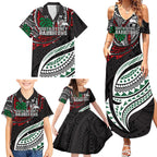 Personalised South Sydney Rabbitohs Family Matching Summer Maxi Dress and Hawaiian Shirt Polynesian Tribal Art Style With Powerful Rabbit Mascot