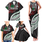 Personalised South Sydney Rabbitohs Family Matching Tank Maxi Dress and Hawaiian Shirt Polynesian Tribal Art Style With Powerful Rabbit Mascot