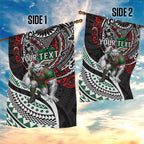 Personalised South Sydney Rabbitohs Garden Flag Polynesian Tribal Art Style With Powerful Rabbit Mascot
