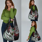 Personalised South Sydney Rabbitohs Grocery Bag Polynesian Tribal Art Style With Powerful Rabbit Mascot