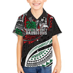 Personalised South Sydney Rabbitohs Hawaiian Shirt Polynesian Tribal Art Style With Powerful Rabbit Mascot