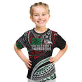 Personalised South Sydney Rabbitohs Kid T Shirt Polynesian Tribal Art Style With Powerful Rabbit Mascot