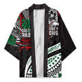 Personalised South Sydney Rabbitohs Kimono Polynesian Tribal Art Style With Powerful Rabbit Mascot