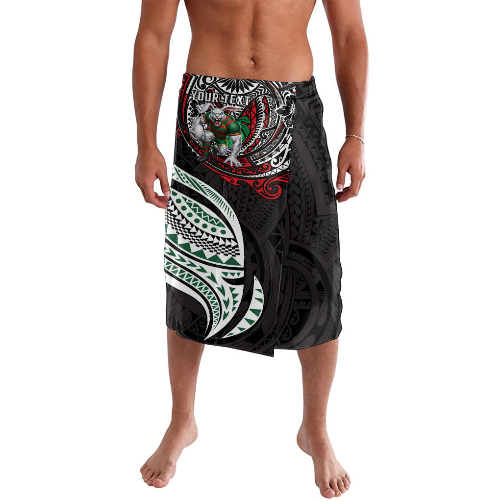 Personalised South Sydney Rabbitohs Lavalava Polynesian Tribal Art Style With Powerful Rabbit Mascot
