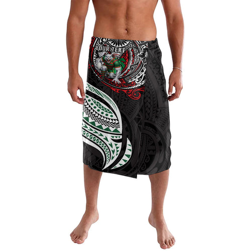 Personalised South Sydney Rabbitohs Lavalava Polynesian Tribal Art Style With Powerful Rabbit Mascot