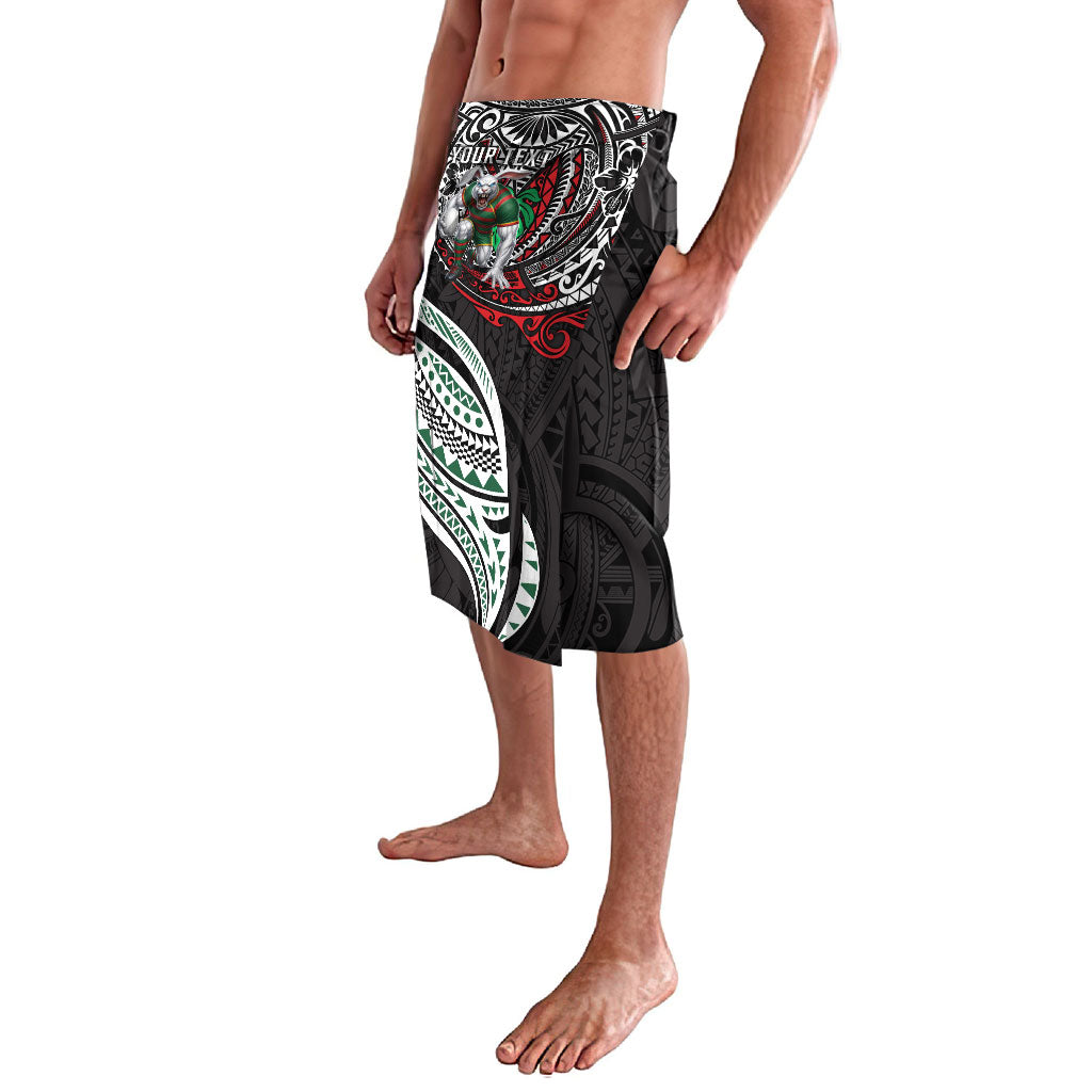 Personalised South Sydney Rabbitohs Lavalava Polynesian Tribal Art Style With Powerful Rabbit Mascot