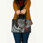 Personalised South Sydney Rabbitohs Leather Bag Polynesian Tribal Art Style With Powerful Rabbit Mascot